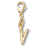 Crocs - Gold Letter V Charm Jibbitz™ charms