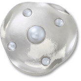 Crocs - Silver and Pearl Disc Jibbitz™ charms